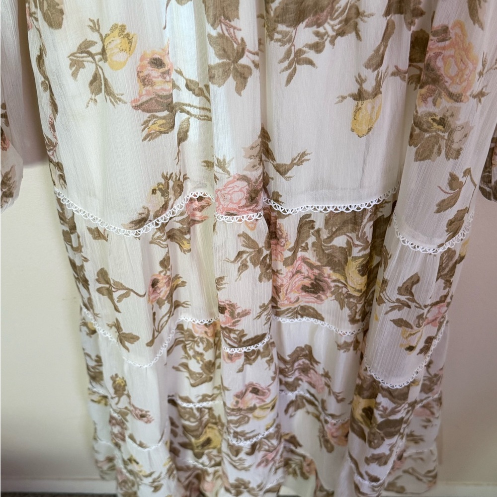 1. State Floral Tiered Maxi Dress with Long Sleeves,
 Size Xs - Picture 6 of 7